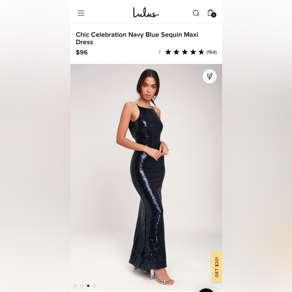 Medium lulus dark blue sequin dress with low back